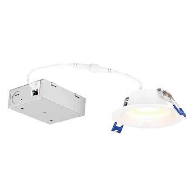 4" 12 watt 120 volt CCT Selectable Dimmable White LED Slim Round Recessed Downlight with External Driver 3
