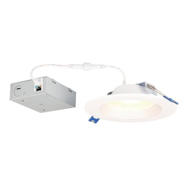 6" 15 watt 120 volt CCT Selectable Dimmable White LED Slim Round Recessed Downlight with External Driver 1