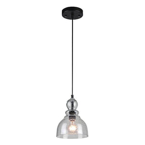 1 Light Oil Rubbed Bronze with Handblown Clear Seeded Glass Light Fixture 1