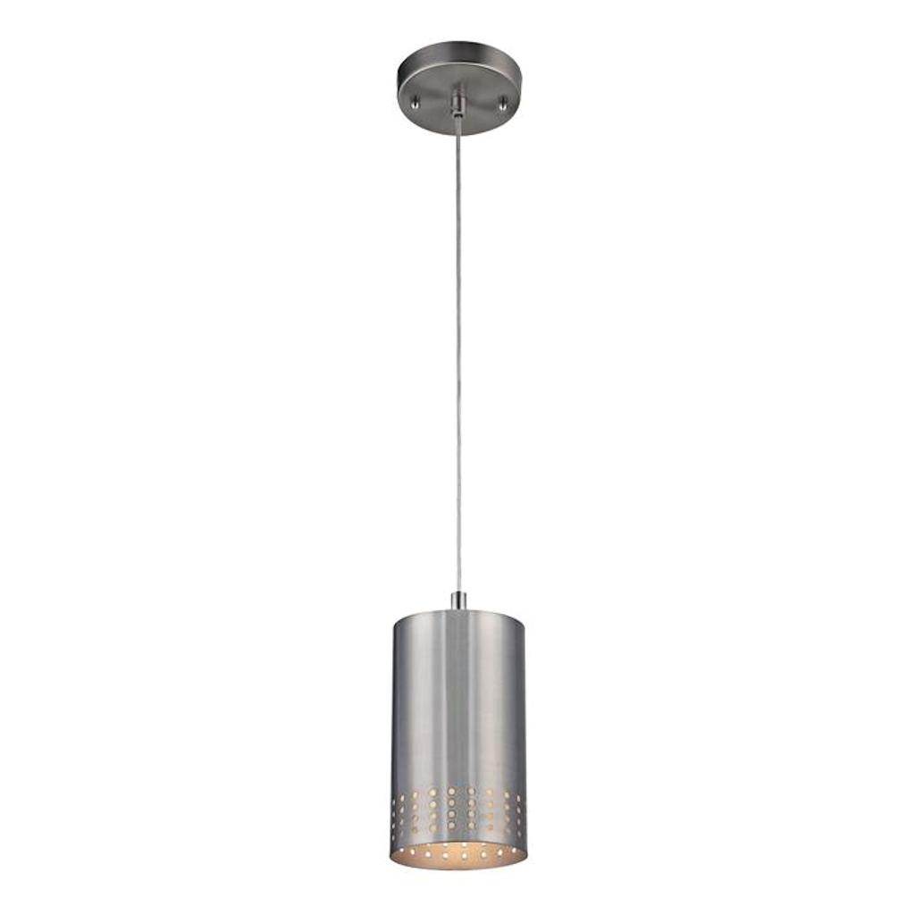 1 Light Brushed Nickel with Perforated Metal Shade 1