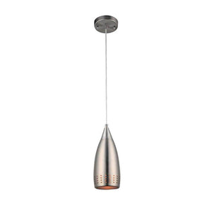1 Light Brushed Nickel with Perforated Metal Shade 1