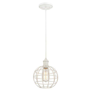1 Light White Globe Cage Shade Adjustable Mini Pendant Light Fixture 1