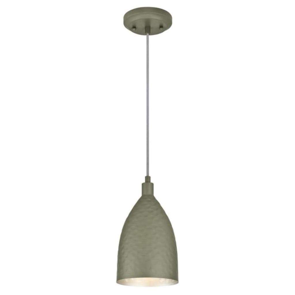 1 Light Hammered Matte Grey Shade Mini Pendant Light Fixture 1