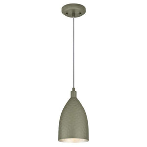 1 Light Hammered Matte Grey Shade Mini Pendant Light Fixture 1
