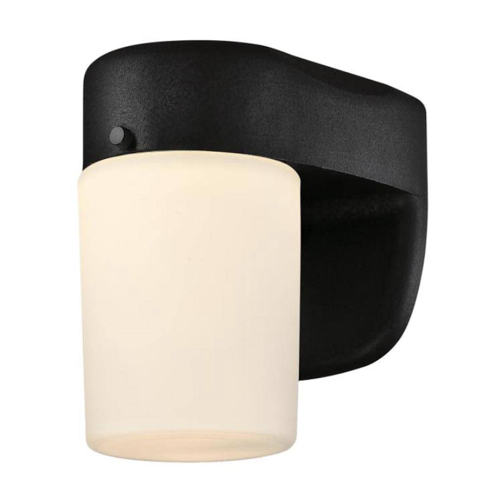 1 Light 8 watt Black Frosted Opal Glass Shade 3000K Non-Dimmable LED with Sensor 1