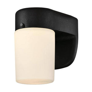 1 Light 8 watt Black Frosted Opal Glass Shade 3000K Non-Dimmable LED with Sensor 1