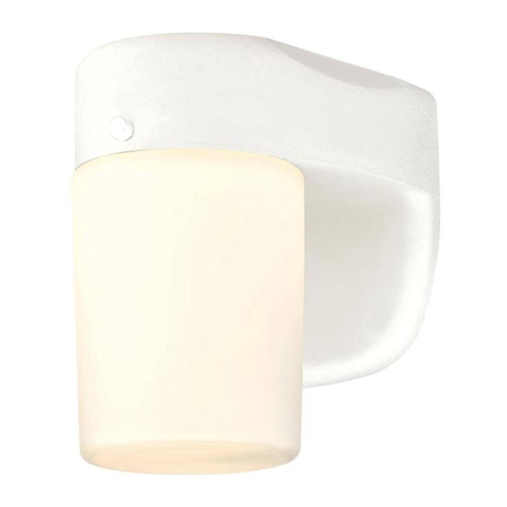 1 Light 8 watt White Frosted Opal Glass Shade 3000K Non-Dimmable LED with Sensor 1