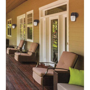 1 Light 6 watt Oil Rubbed Bronze Clear Ribbed Glass Shade 3000K Non-Dimmable LED with Sensor 3