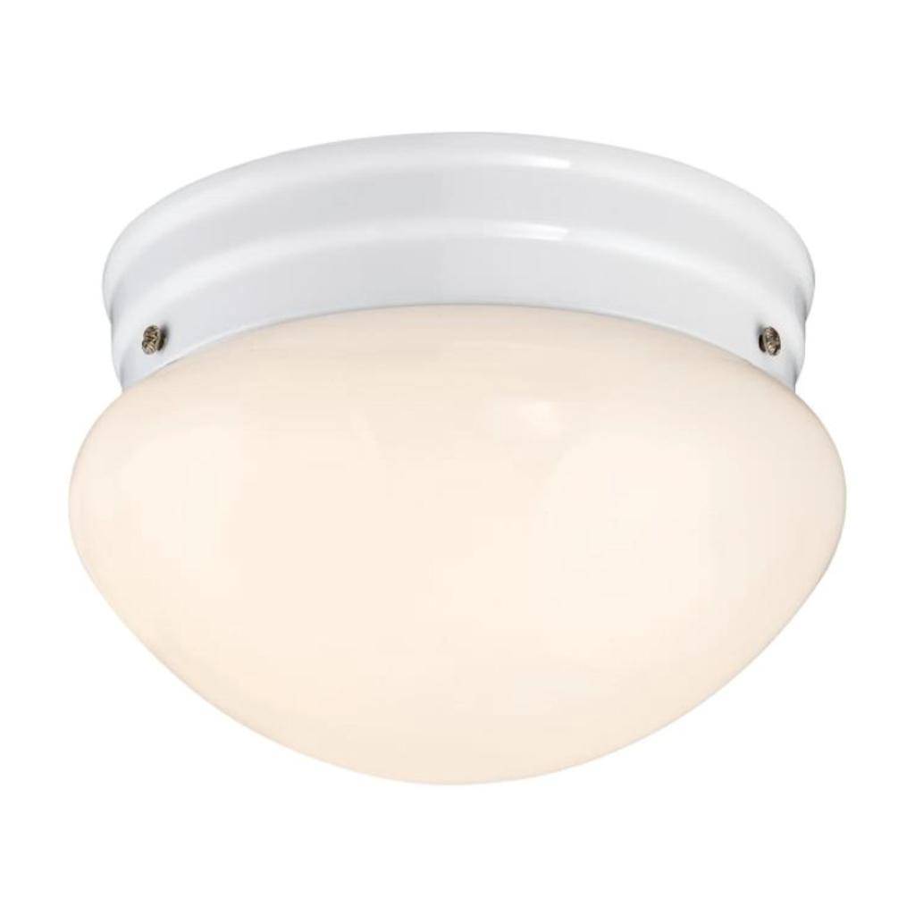7.25" 10 watt 3000K White Opal Glass Shade Dimmable LED Flush Mount 1