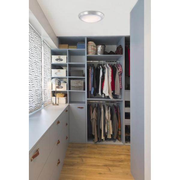 11" 20 watt Brushed Nickel Frosted Acrylic Shade Dimmable LED Flush Mount 3