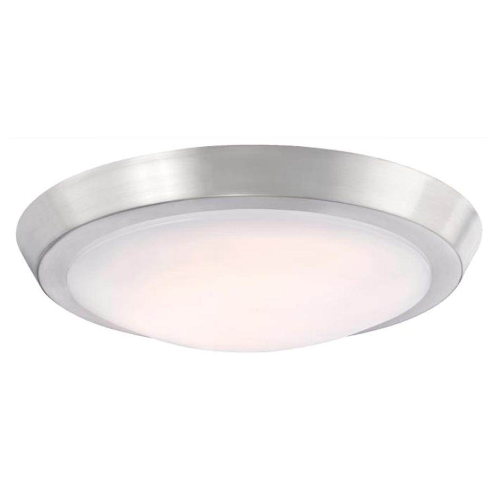11" 20 watt Brushed Nickel Frosted Acrylic Shade Dimmable LED Flush Mount 1