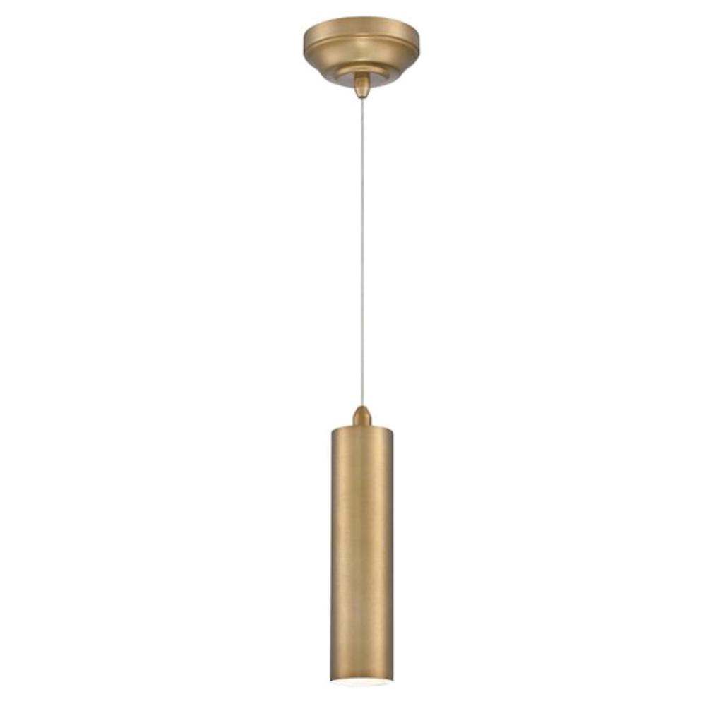 1 Light Brushed Brass Dimmable LED Pendant Light Fixture 1