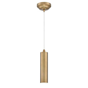 1 Light Brushed Brass Dimmable LED Pendant Light Fixture 1