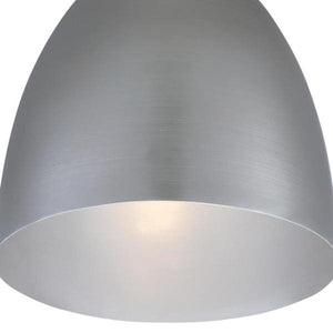 1 Light Dark Pewter Finish with Silver Interior Pendant Light Fixture 2