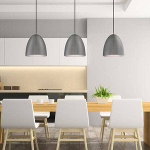 1 Light Dark Pewter Finish with Silver Interior Pendant Light Fixture 3