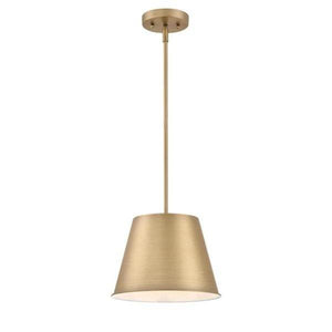 1 Light Brushed Brass Finish Pendant Light Fixture 2