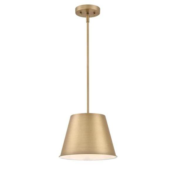 1 Light Brushed Brass Finish Pendant Light Fixture 2