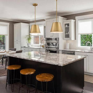 1 Light Brushed Brass Finish Pendant Light Fixture 4