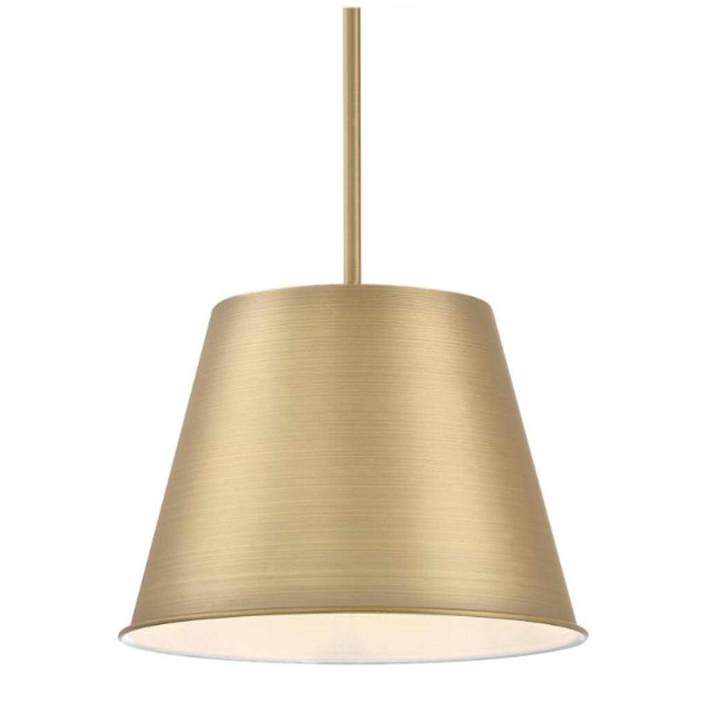 1 Light Brushed Brass Finish Pendant Light Fixture 1
