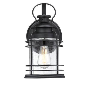 1 Light Textured Black Finish Wall Lantern Fixture 2