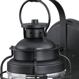 1 Light Textured Black Finish Wall Lantern Fixture 3