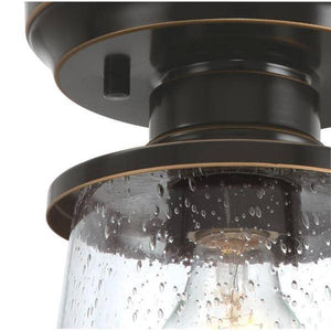 1 Light 7" Amber Bronze Semi-Flush Fixture 2
