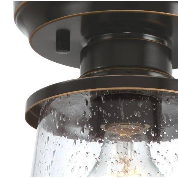 1 Light 7" Amber Bronze Semi-Flush Fixture 2