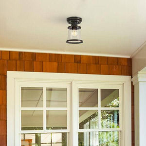 1 Light 7" Amber Bronze Semi-Flush Fixture 3