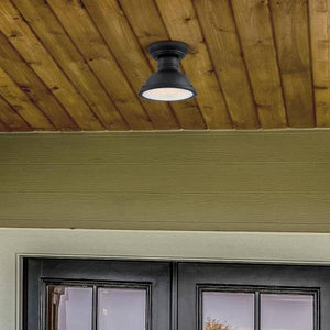 1 Light 9" Black Semi-Flush Fixture 3