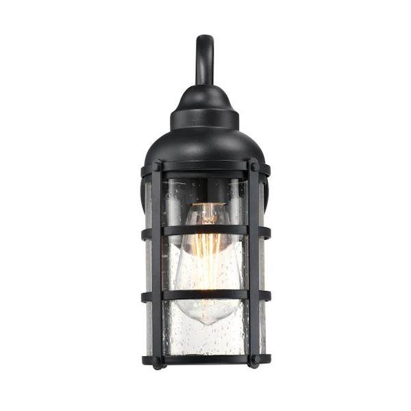 1 Light Textured Black Outdoor Wall Fixture 2