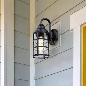 1 Light Textured Black Outdoor Wall Fixture 3