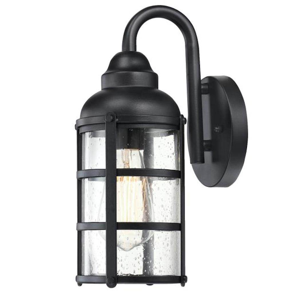 1 Light Textured Black Outdoor Wall Fixture 1