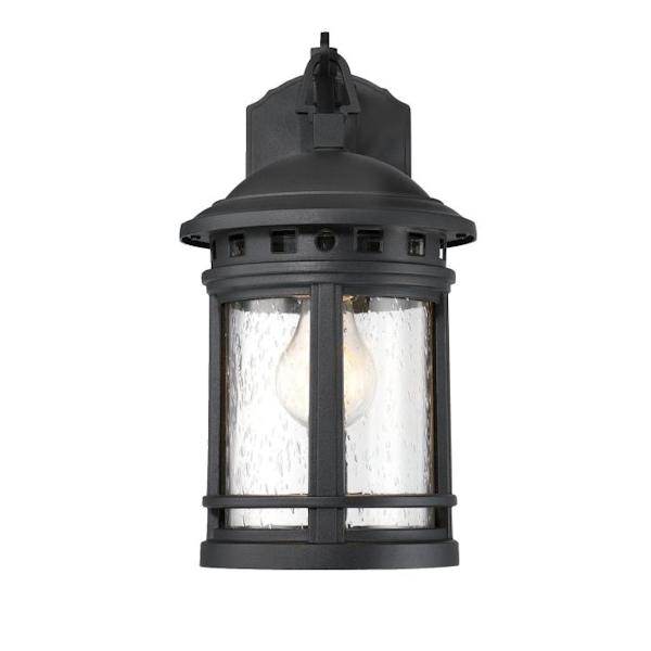 1 Light Textured Black Outdoor Wall Fixture 2