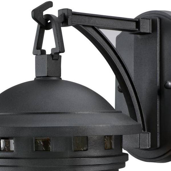 1 Light Textured Black Outdoor Wall Fixture 3