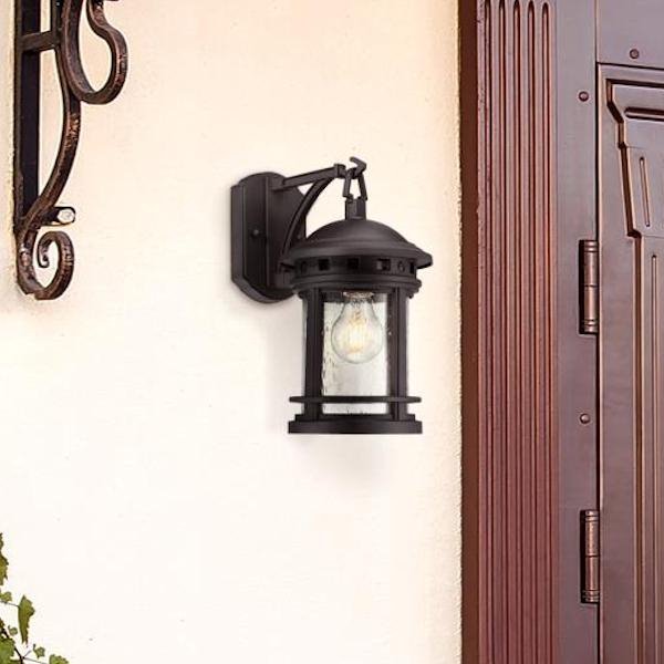 1 Light Textured Black Outdoor Wall Fixture 4