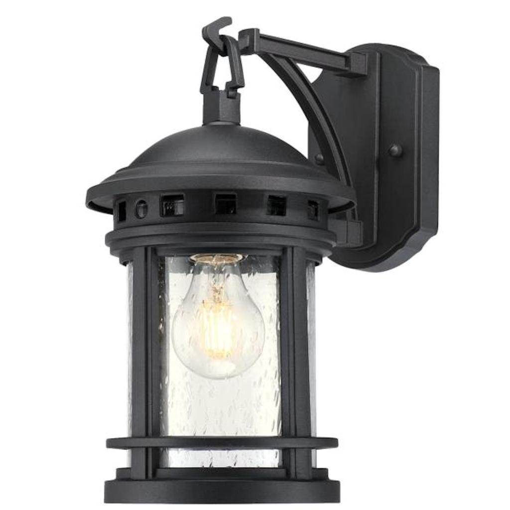 1 Light Textured Black Outdoor Wall Fixture 1