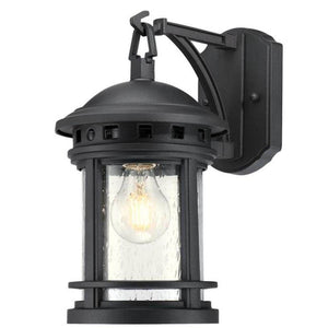 1 Light Textured Black Outdoor Wall Fixture 1