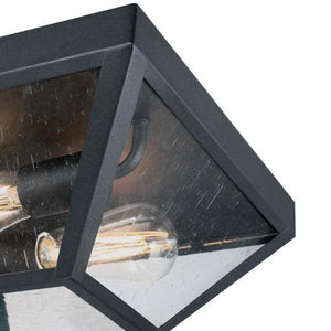 2 Light Textured Black Outdoor Flush Light Fixture 3