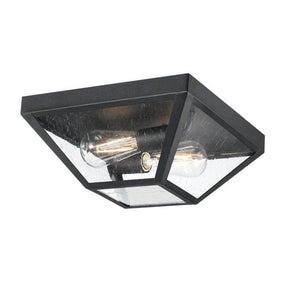 2 Light Textured Black Outdoor Flush Light Fixture 1