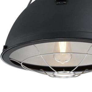 1 Light Matte Black Cage Shade Pendant Light Fixture 2