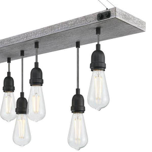 7 Light Antique Ash with Matte Brushed Gun Metal Accents Chandelier Light Fixture 2