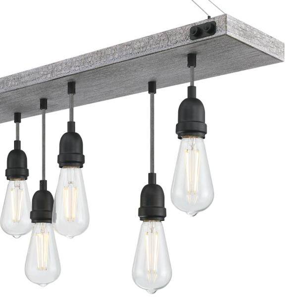 7 Light Antique Ash with Matte Brushed Gun Metal Accents Chandelier Light Fixture 2