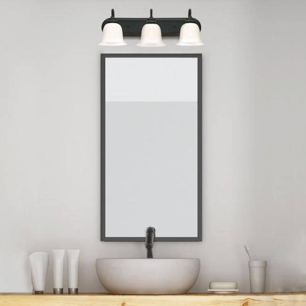 3 Light Matte Black Wall Fixture 3
