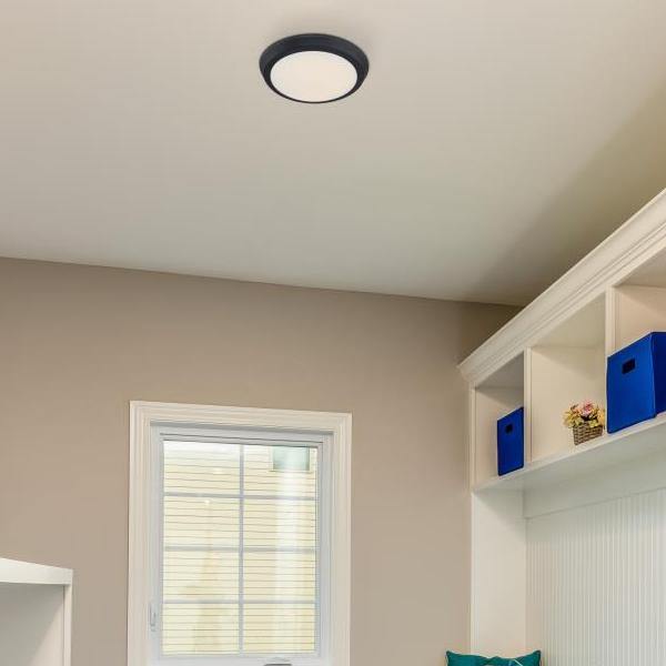 11" 20 watt 3000K Natural White Matte Black Dimmable LED Flush Mount Ceiling Light Fixture 4