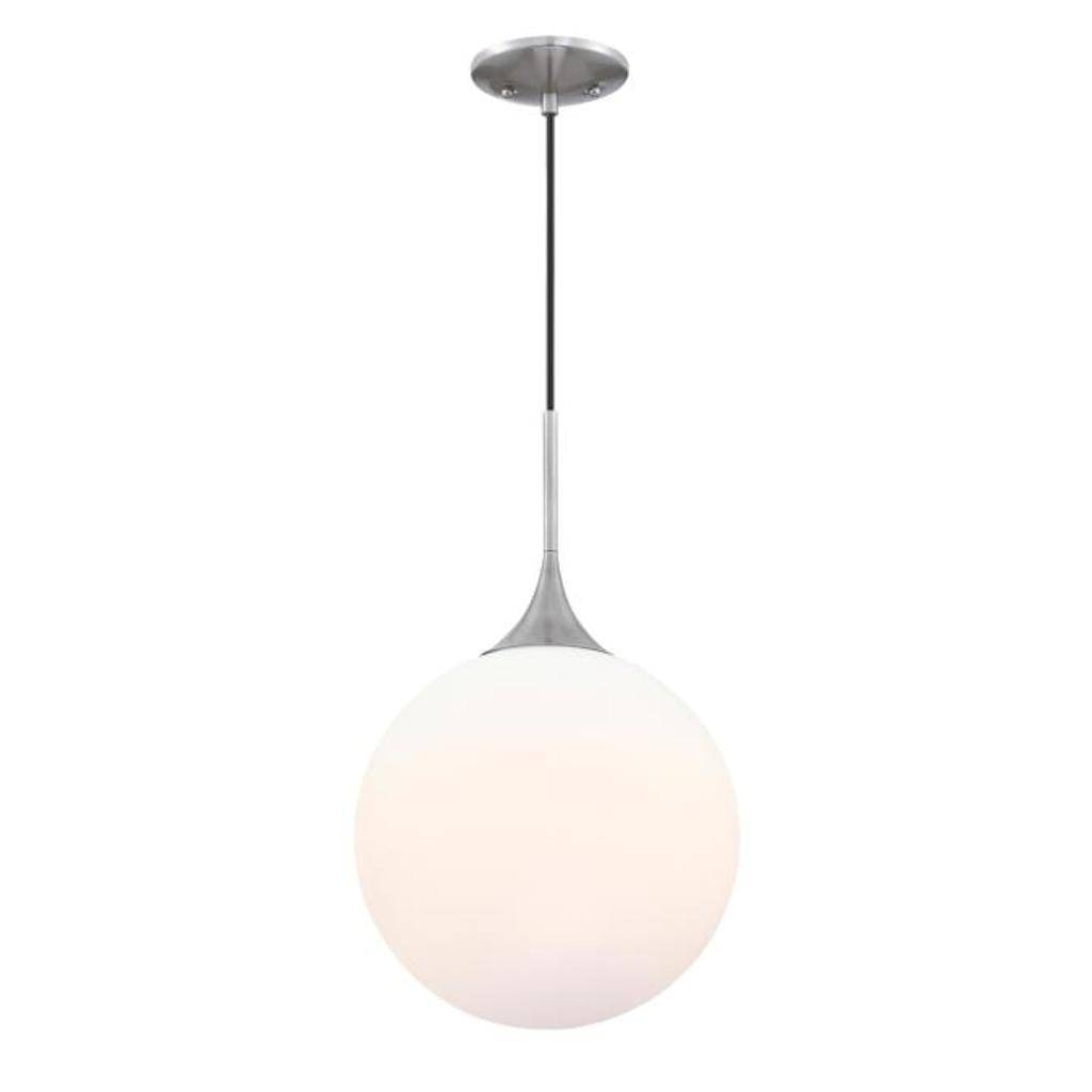 1 Light 12 watt 3000K Natural White Brushed Nickel Dimmable LED Pendant Light Fixture 1