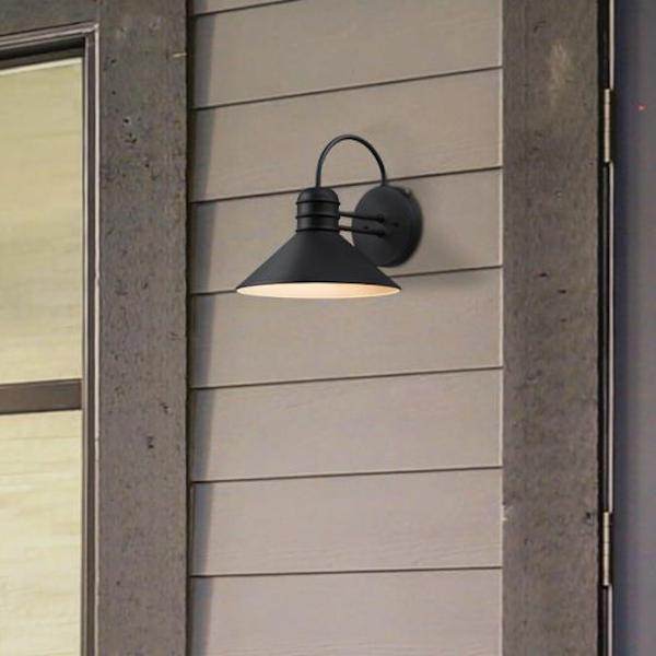 Textured Black Dusk to Dawn Outdoor Wall Fixture 3