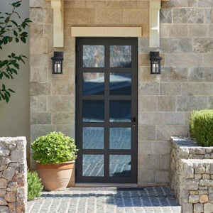 1 Light Textured Black Clear Seeded Glass Outdoor Wall Fixture 3