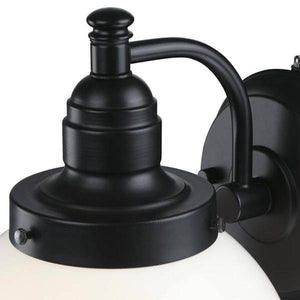 Matte Black White Opal Glass Outdoor Wall Fixture 2