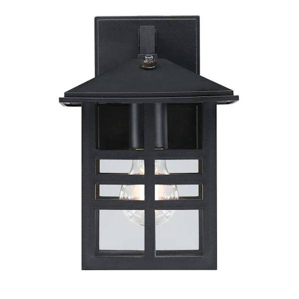 1 Lamp Polycarbonate Black Clear Wall Light Fixture 2