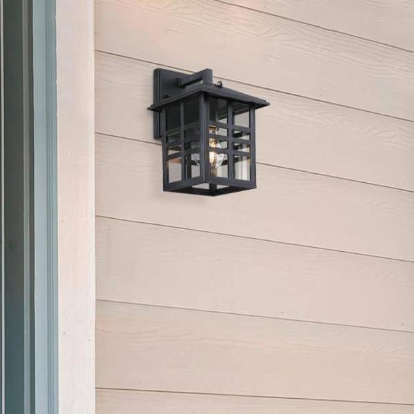 1 Lamp Polycarbonate Black Clear Wall Light Fixture 3